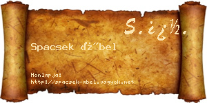 Spacsek Ábel névjegykártya