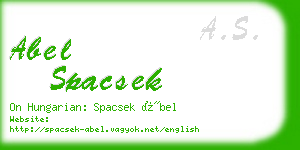 abel spacsek business card